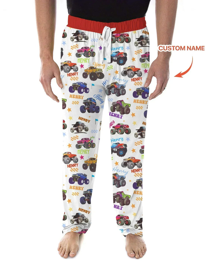 Monster Truck Custom Name Bamboo Men's Pajama Set
