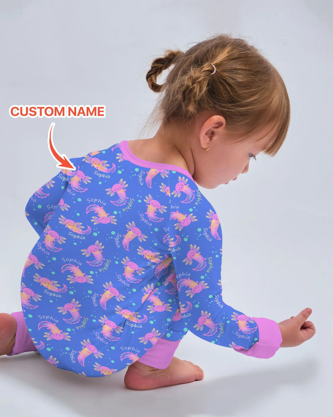 Axolotl Glow Custom Name Bamboo Convertible Zippy