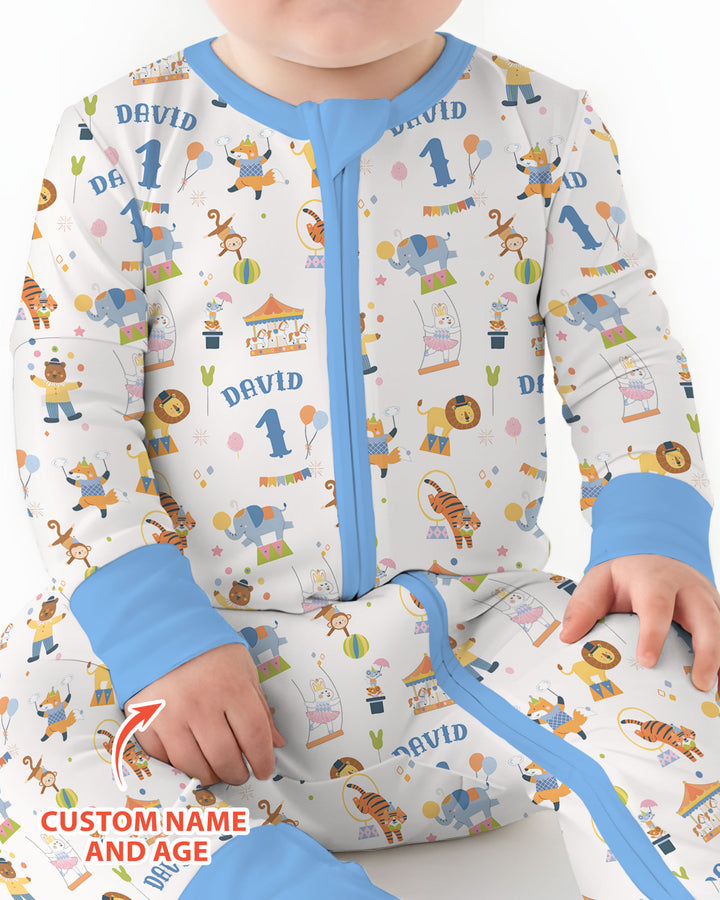Custom Name Birthday Circus Bamboo Convertible Zippy