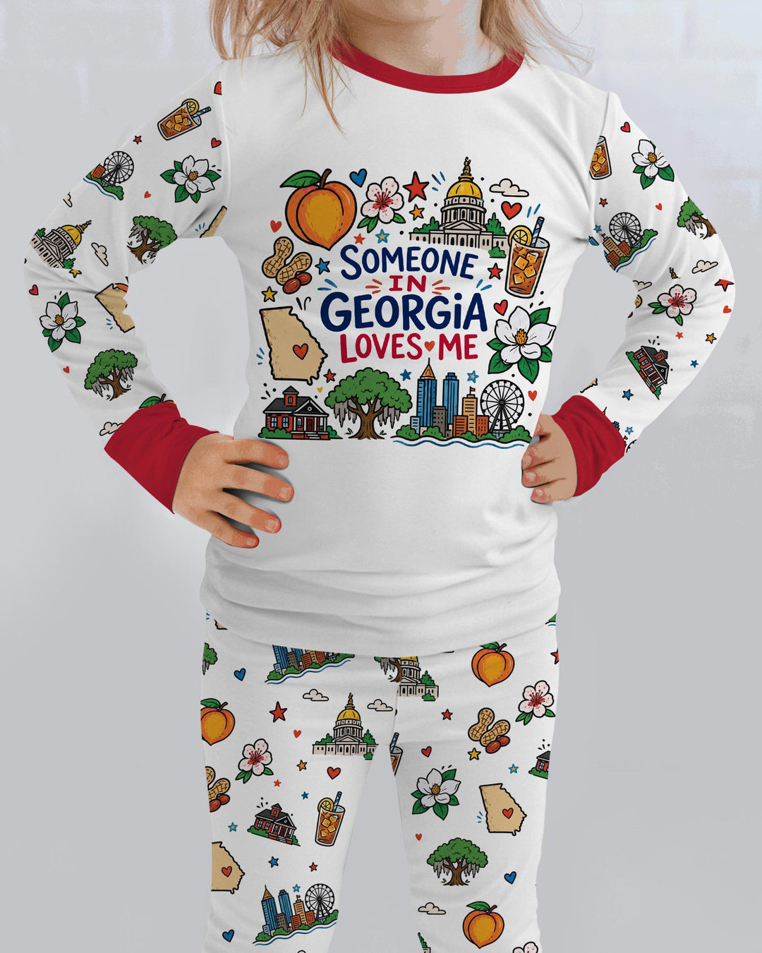 Someone in Georgia Loves Me Bamboo Two Piece Long Sleeve Pajama Set