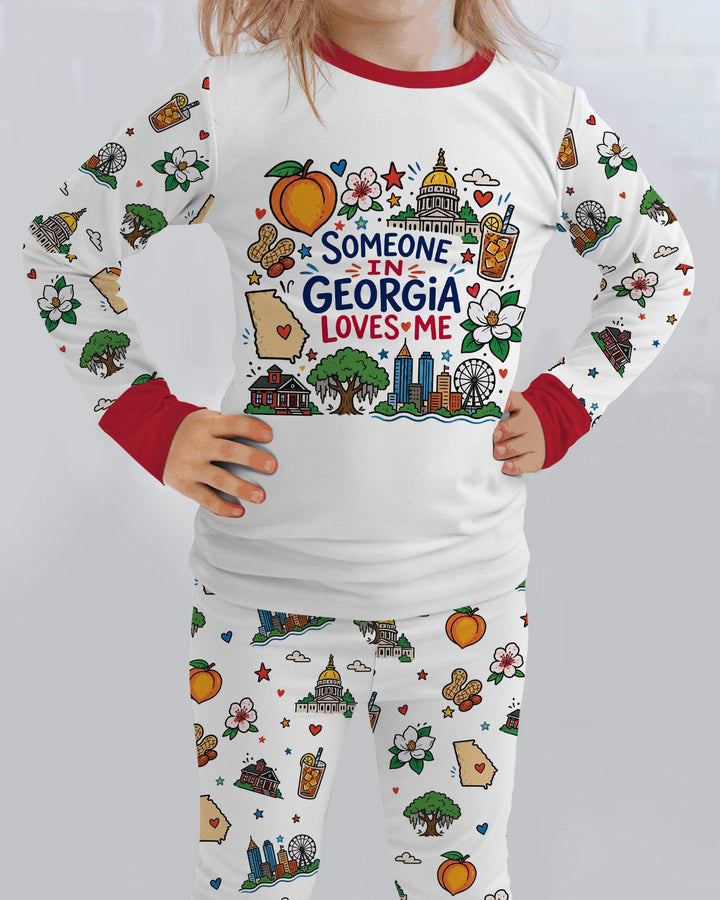 Someone in Georgia Loves Me Bamboo Two Piece Long Sleeve Pajama Set