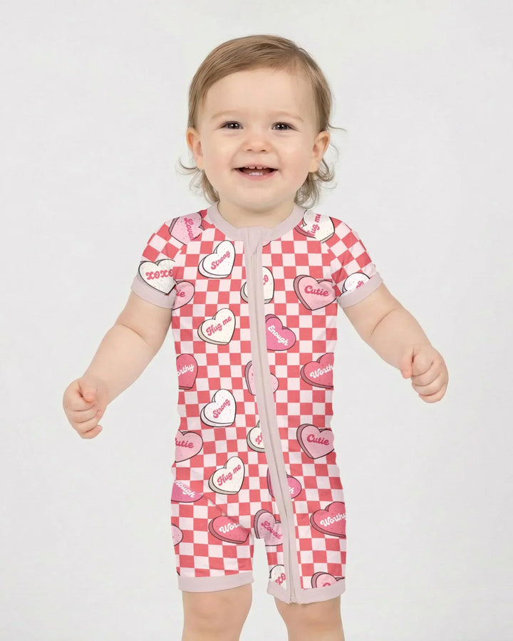Valentine in Hearts Bamboo Shorty Zippy
