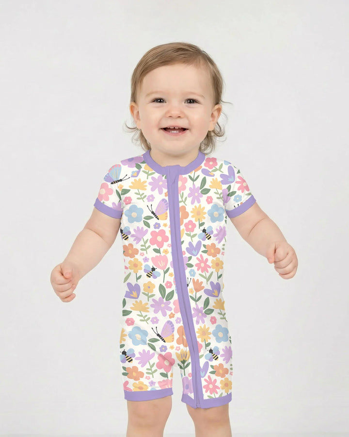 Flower Gardens Bamboo Shorty Zippy