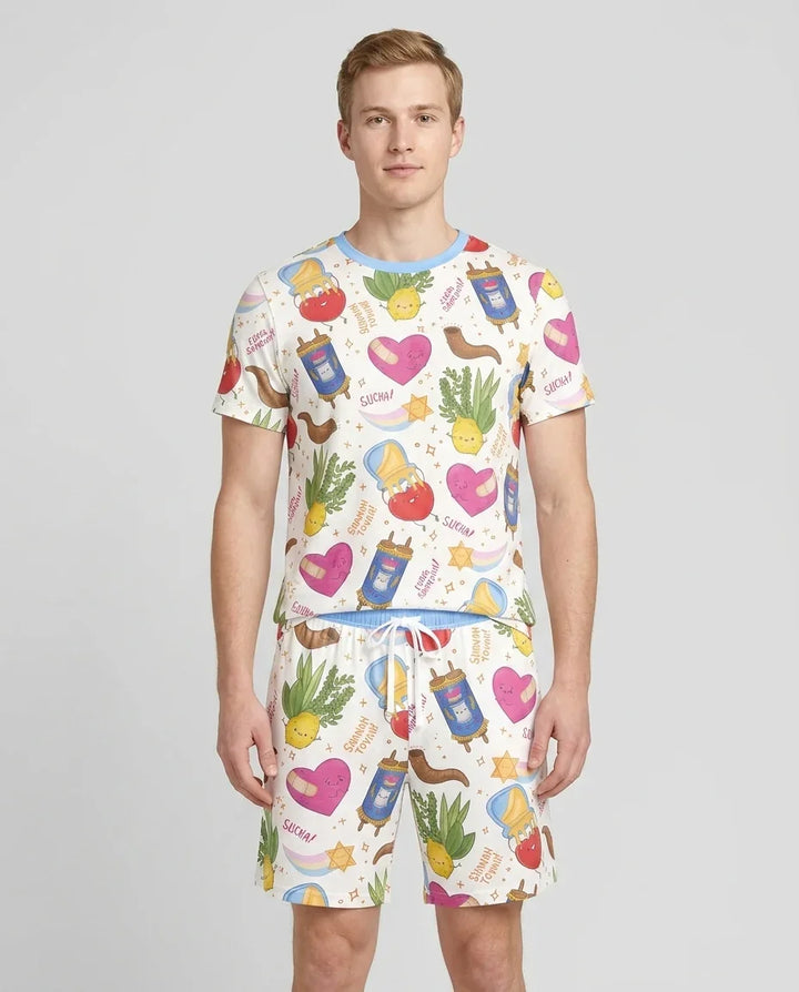 Jewish High Holidays Bamboo Men Short Sleeve Short Pajama Set