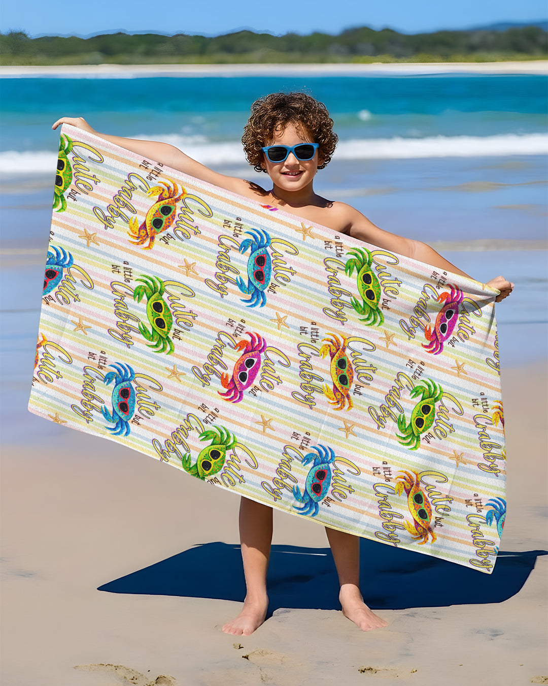 Cute But A Little Bit Crabby Bamboo Beach Towel