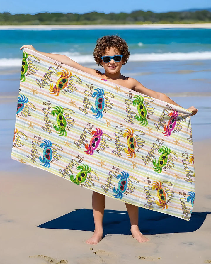 Cute But A Little Bit Crabby Bamboo Beach Towel