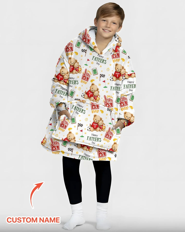 You're #1 Dad Daddy & Me Matching Bamboo Blanket Hoodie