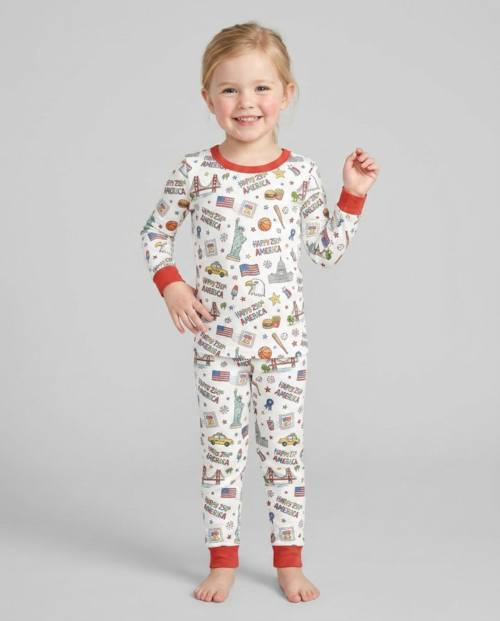 America 250 Celebration Bamboo Two Piece Long Sleeve Pajama Set
