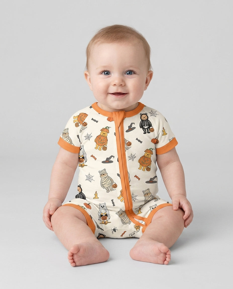 Retro Trick Or Treat Bamboo Shorty Zippy