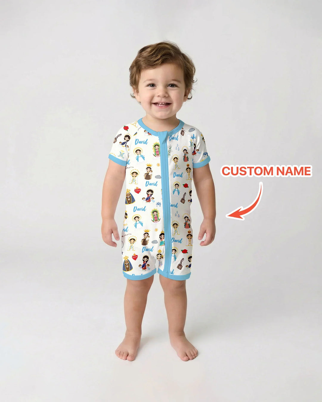 Custom Name Mother Mary Bamboo Shorty Zippy