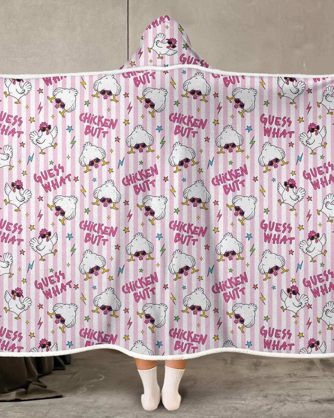 Guess What Chicken Butt! Bamboo Wearable Hooded Blanket