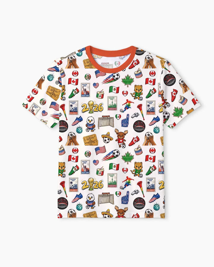 Soccer Cup 2026 Family Matching Bamboo Men Short Sleeve Short Pajama Set