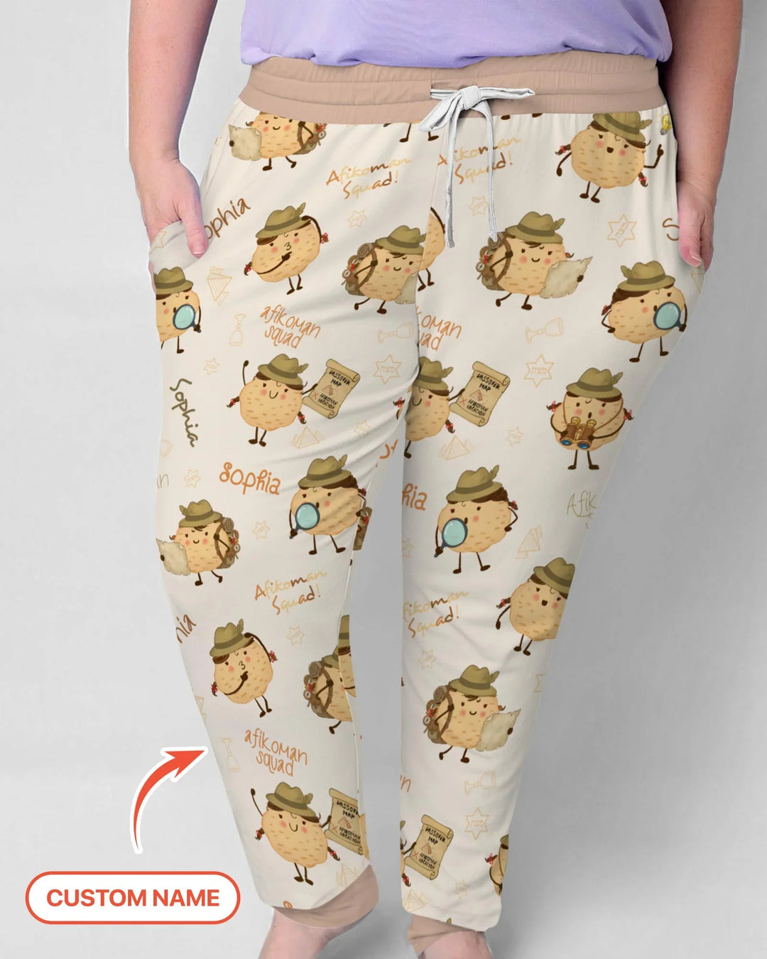 Custom Name Passover Afikoman Bamboo Women Pajama Set