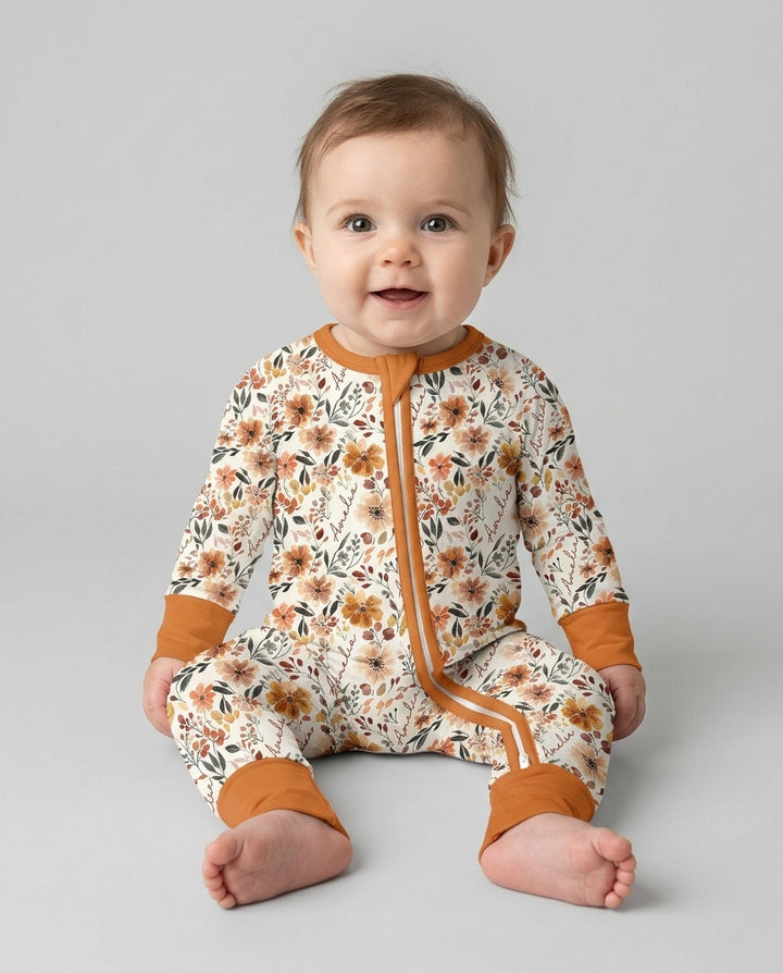 Custom Name Fall Flower Bamboo Convertible Zippy