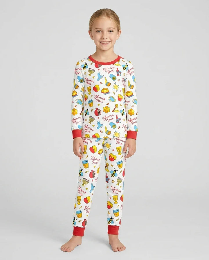 Shanah Tovah U'Metukah Bamboo Two Piece Long Sleeve Pajama Set