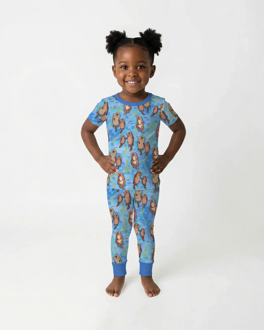 Otterly Together Bamboo Two Piece Short Sleeve Pajama Set