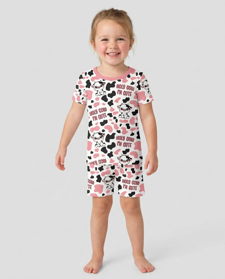 Holy Cow I'm Cute Bamboo Two Piece Short Sleeve Shorts Pajama Set