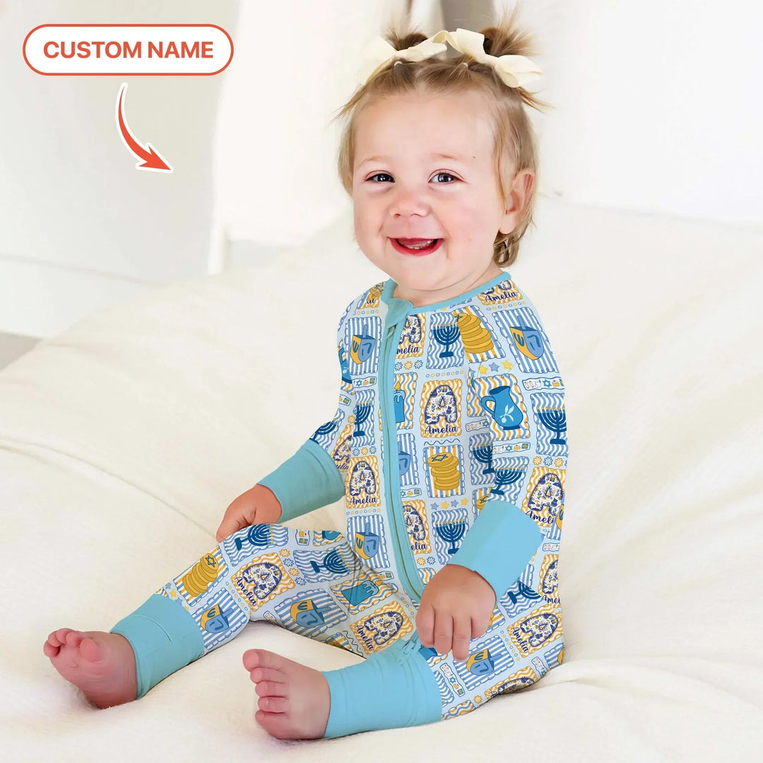 Custom Name Hanukkah Wonderland Bamboo Convertible Zippy