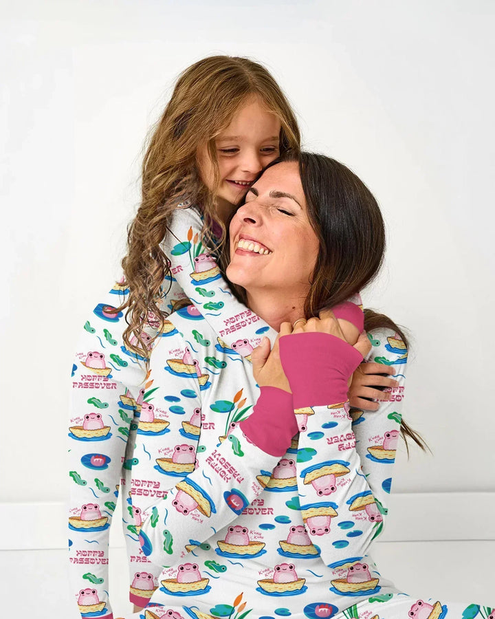 Hoppy Passover Family Matching Bamboo Two Piece Long Sleeve Pajama Set