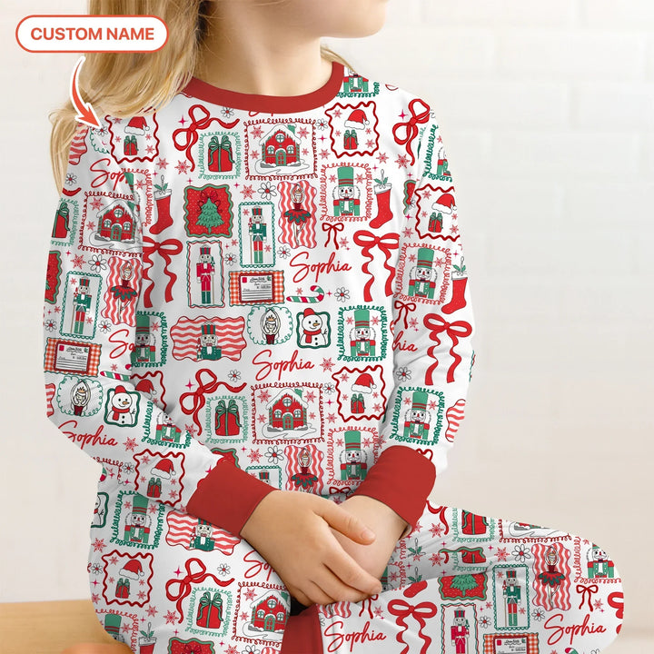 Personalized Nutcracker Parade Two Piece Long Sleeve Pajama Set , Personalized Nutcracker Parade Two Piece Long Sleeve Pajama Set - 12-18M