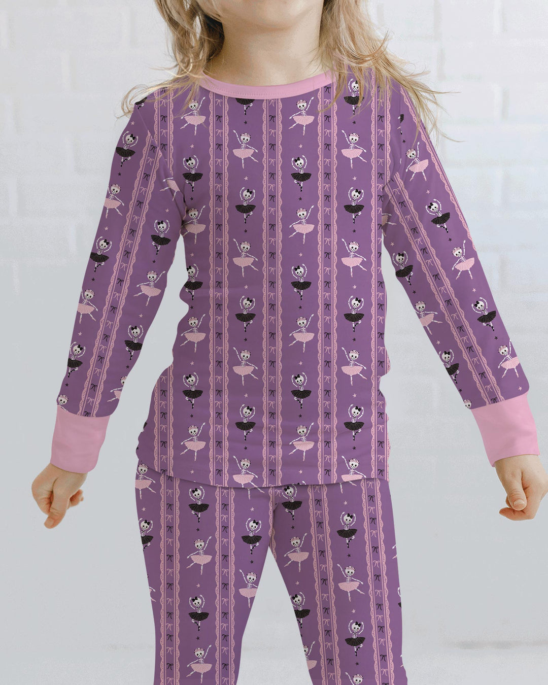 Spooky Ballerina Parade Bamboo Two Piece Long Sleeve Pajama Set