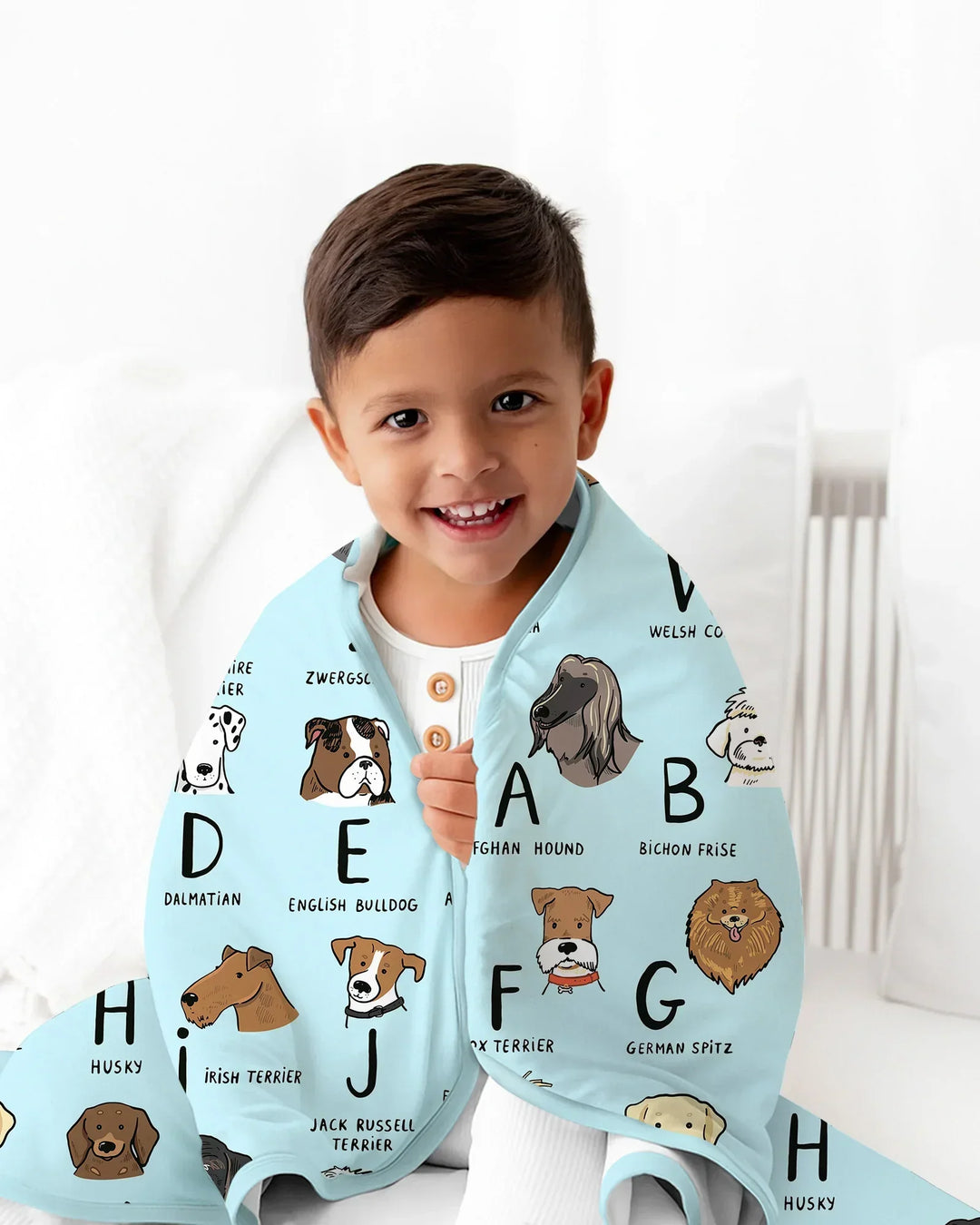 Funny Dogs Alphabet Bamboo Blanket
