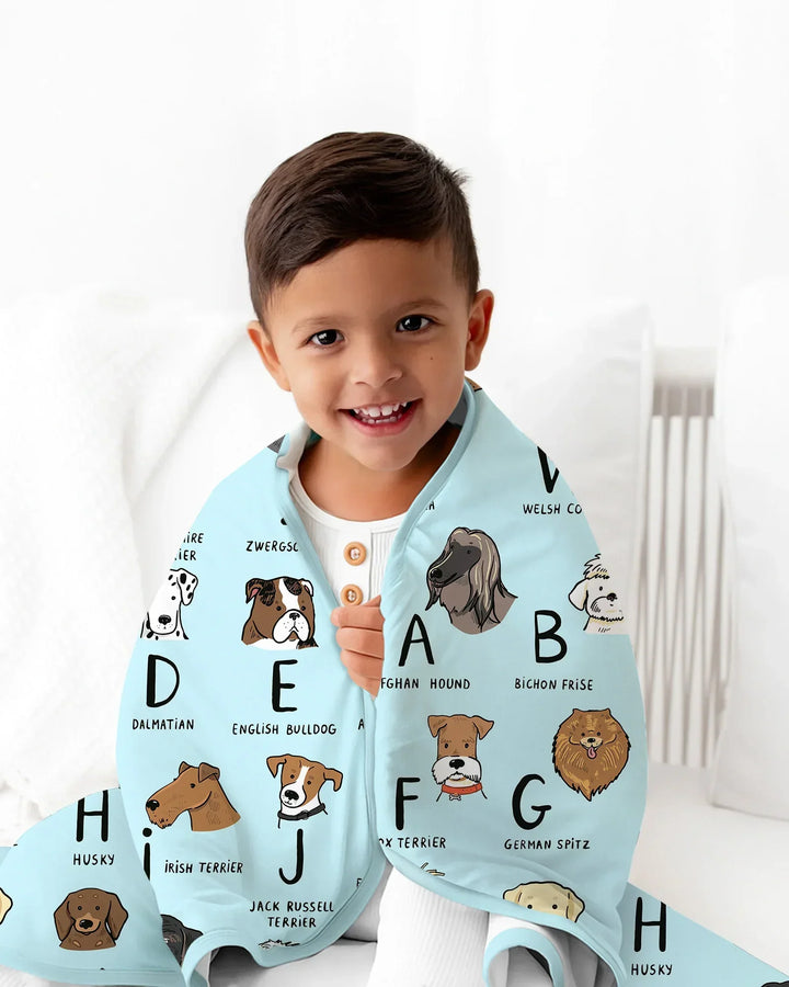 Funny Dogs Alphabet Bamboo Blanket