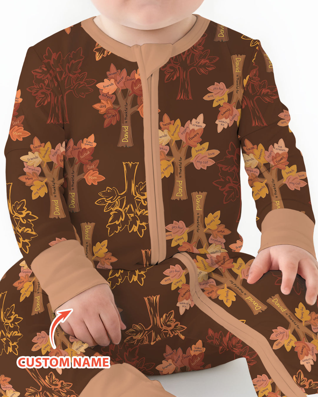 Custom Thanksgiving Tree Bamboo Convertible Zippy