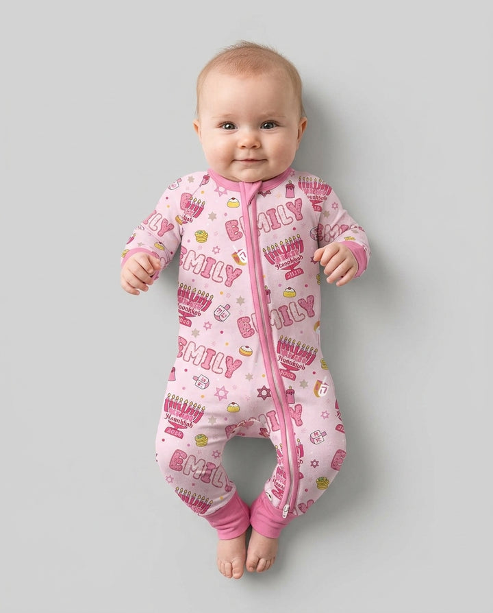 Custom name My First Hanukkah 2026 Bamboo Convertible Zippy