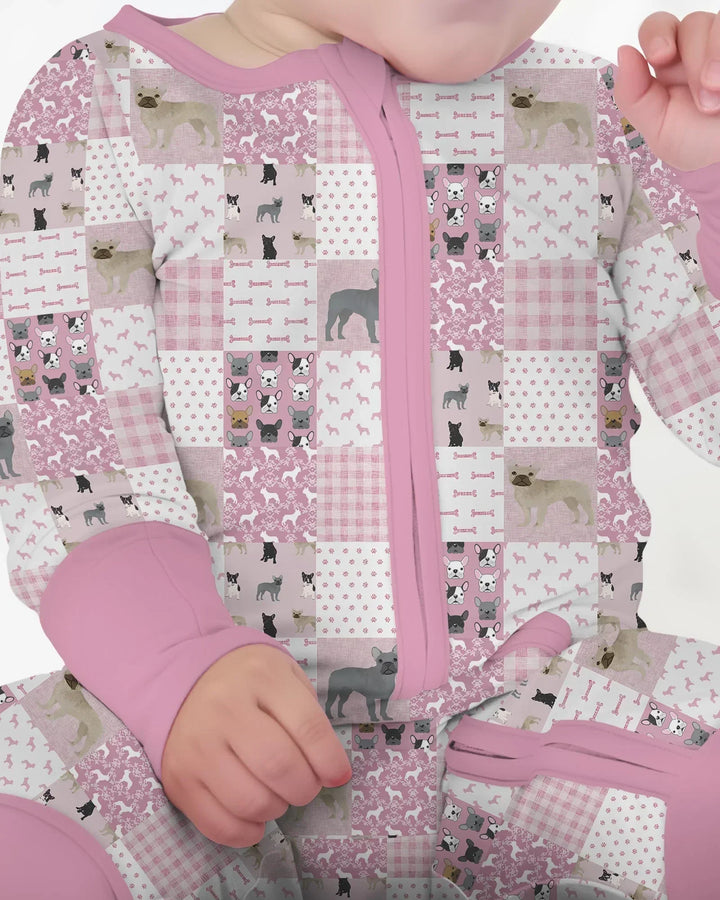 Frenchies Patchwork Family Matching Bamboo Convertible Zippy