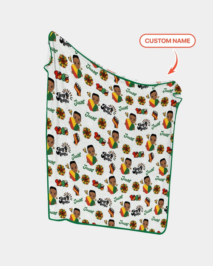 Custom Name Bloom in Freedom Bamboo Blanket