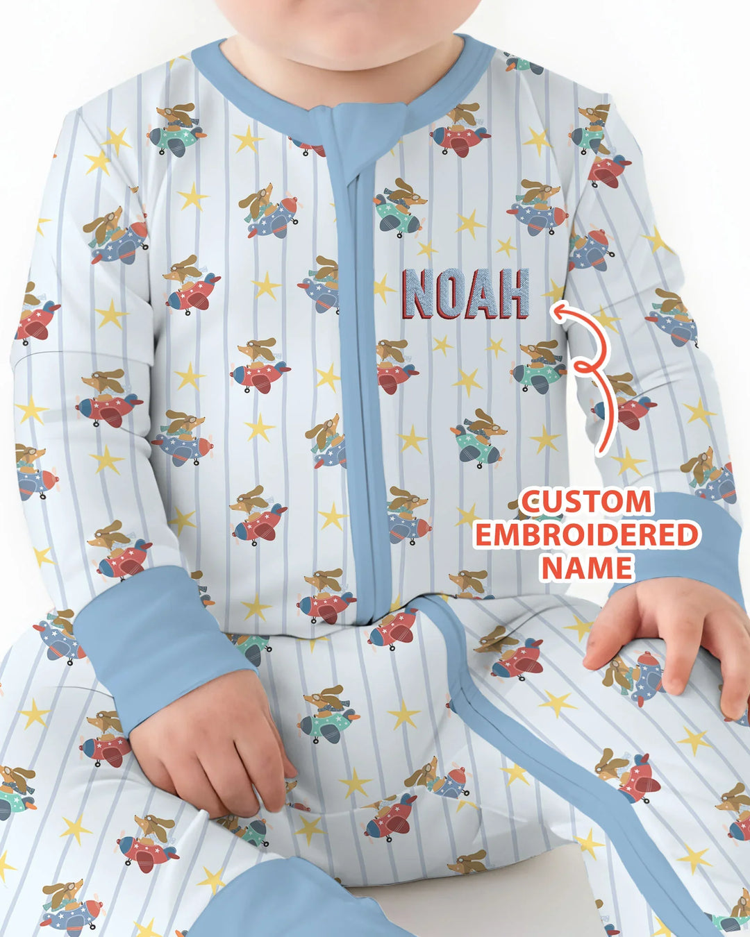 Custom Name Embroidered Dachshund Pilot Bamboo Convertible Zippy