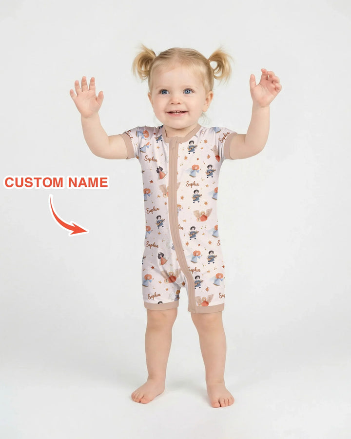 Guardian Angels Custom Name Bamboo Shorty Zippy