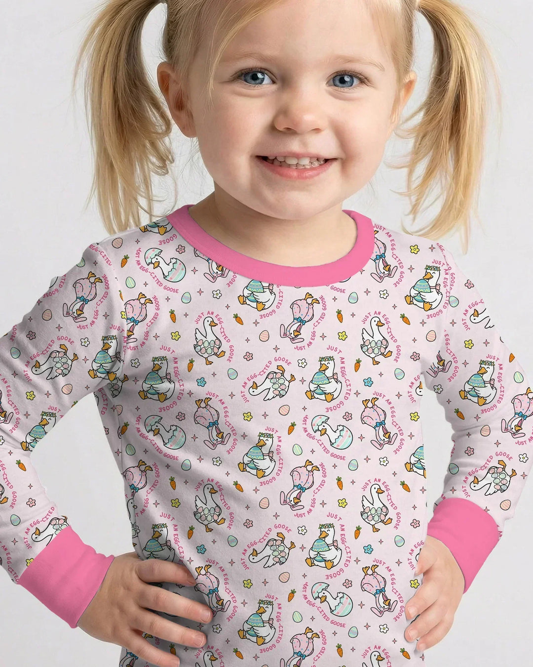 Easter Silly Goose Bamboo Two Piece Long Sleeve Pajama Set