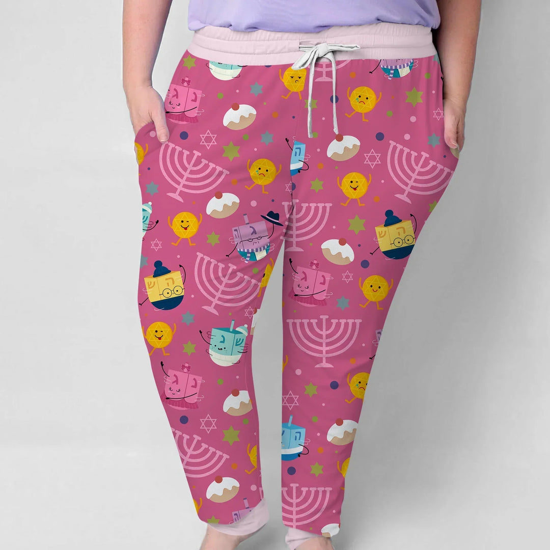 Hanukkah Little Dreidel Family Bamboo Women Pajama Set