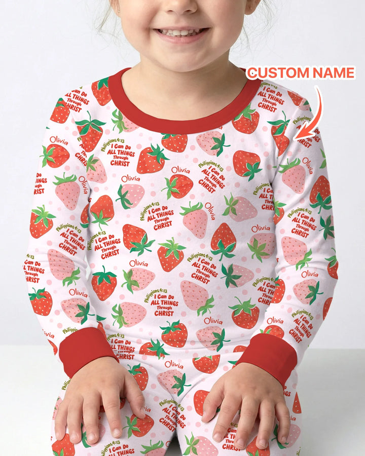 I Can Do All Things Through Christ Bamboo Two Piece Long Sleeve Pajama Set