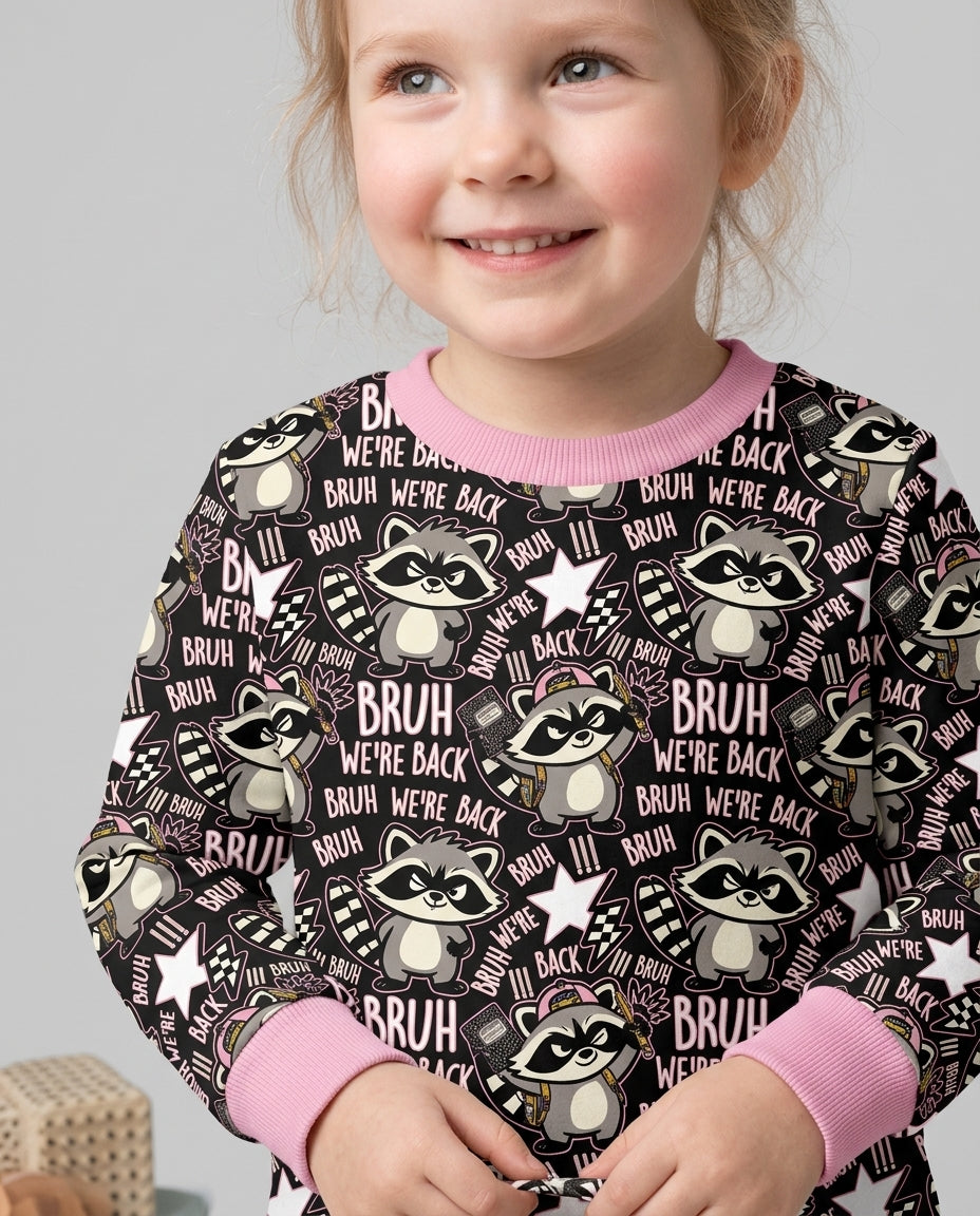 Bruh We're Back Raccoon Bamboo Crewneck Sweatshirt