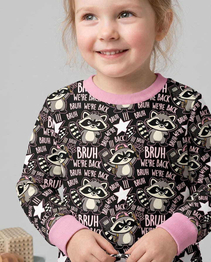 Bruh We're Back Raccoon Bamboo Crewneck Sweatshirt