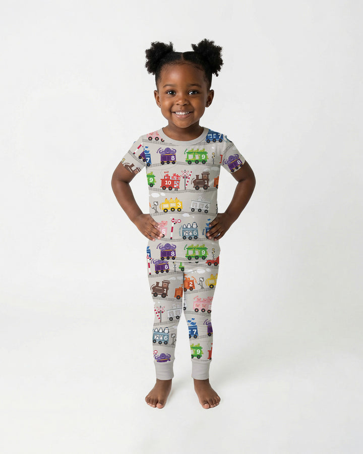 Color Train Bamboo Two Piece Short Sleeve Pajama Set