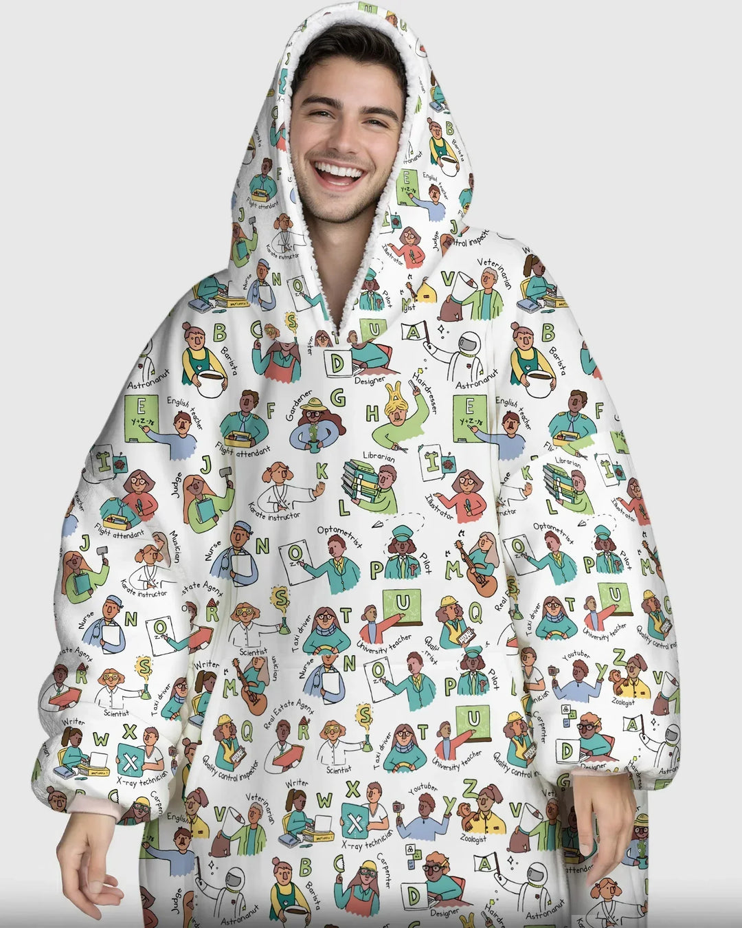 Jobs Alphabet Bamboo Blanket Hoodie