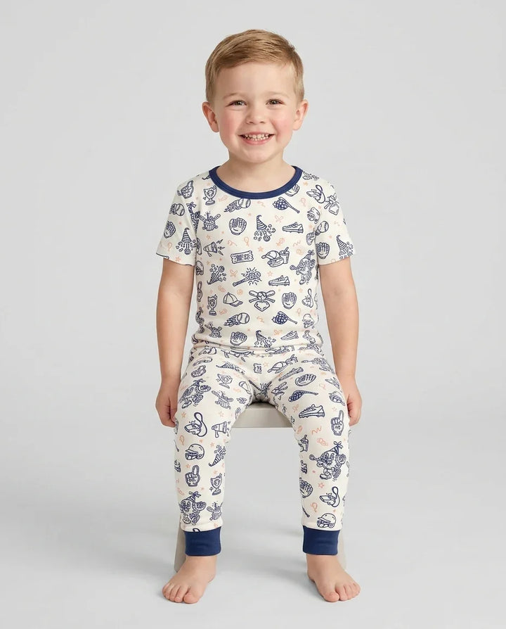 Ballpark Bash Bamboo Two Piece Short Sleeve Pajama Set