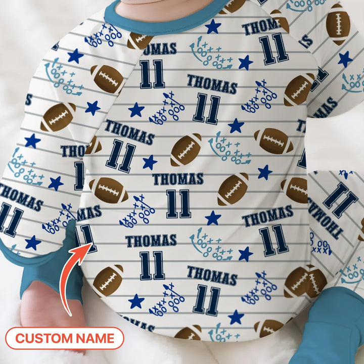 Custom Name Football Time Bamboo Convertible Zippy