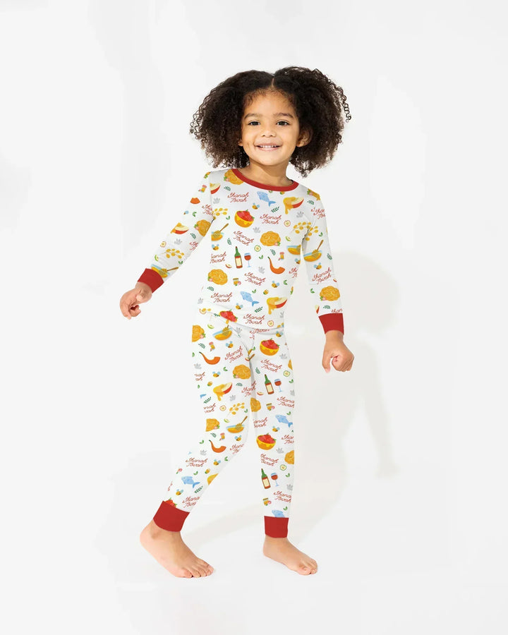 Shanah Tovah Family Matching Bamboo Two Piece Long Sleeve Pajama Set
