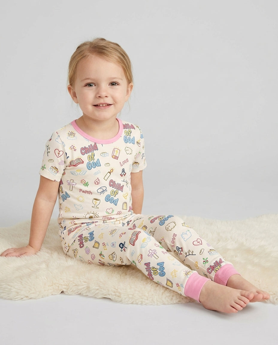 A Child Of God Family Matching Bamboo Two Piece Short Sleeve Pajama Set