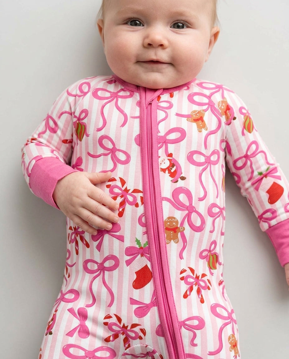 Pink Bow Christmas Magic Bamboo Convertible Zippy