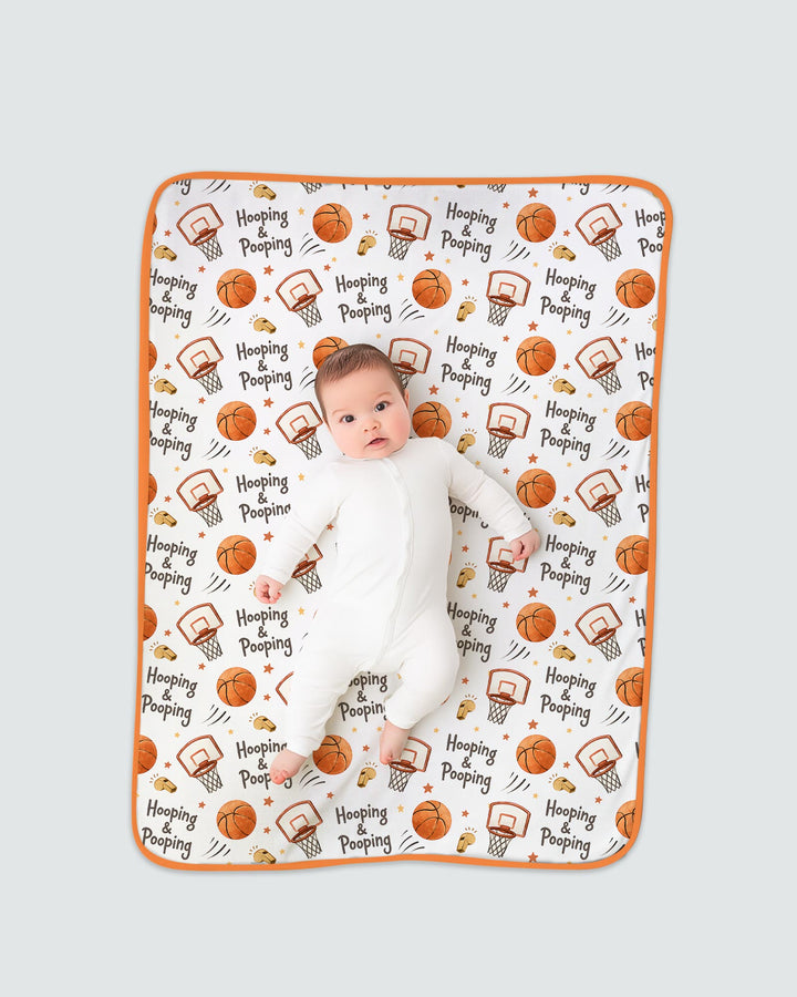 Funny Basketball Hooping & Pooping Bamboo Blanket