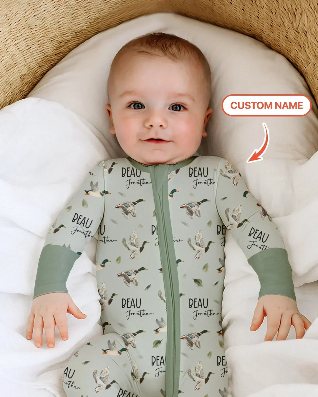 Custom Name Mallard Duck Bamboo Convertible Zippy