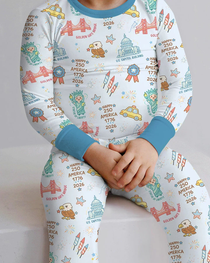 250 Years Of Freedom Bamboo Two Piece Long Sleeve Pajama Set