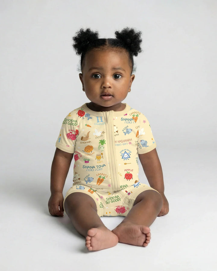 Family Rosh Hashanah Matching Bamboo Shorty Zippy