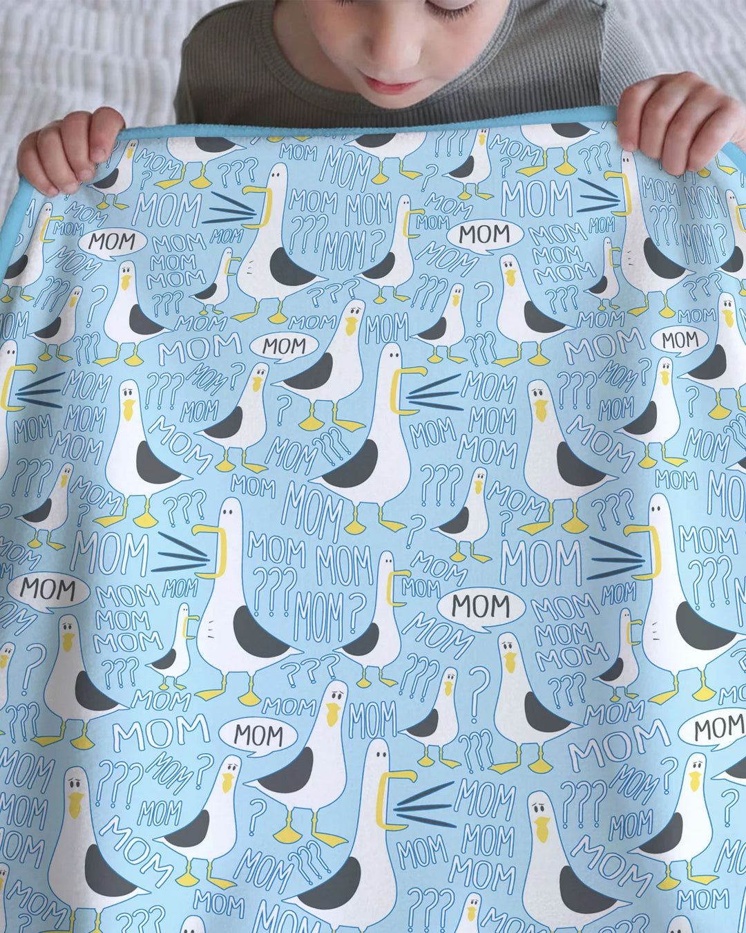 Funny Seagull MOM Bamboo Blanket